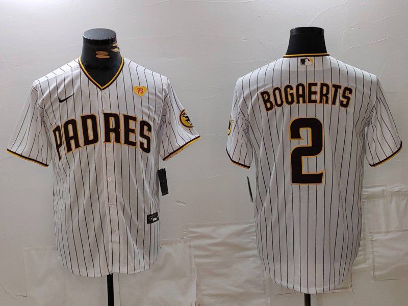 Men San Diego Padres #2 Bogaerts White Stripe Game 2024 Nike MLB Jersey style 4->san diego padres->MLB Jersey